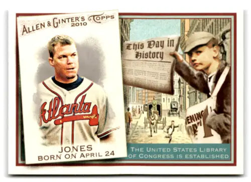 Vintage-style trading cards featuring original gloss Tdh5 Chipper Jones and Tdh5 Chipper