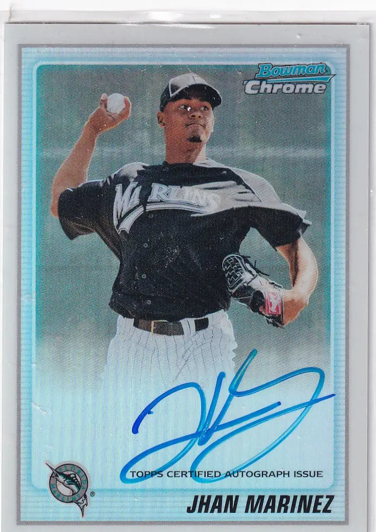 2010 BOWMAN CHROME #BCP186 JHAN MARINEZ AUTO /500- MIAMI MARLINS - Baseball Card Single