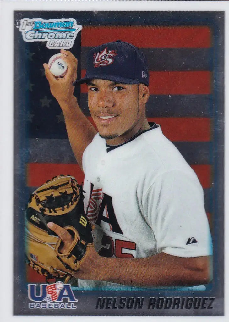 2010 Bowman Chrome #BDPP107 Nelson Rodriguez USA Card