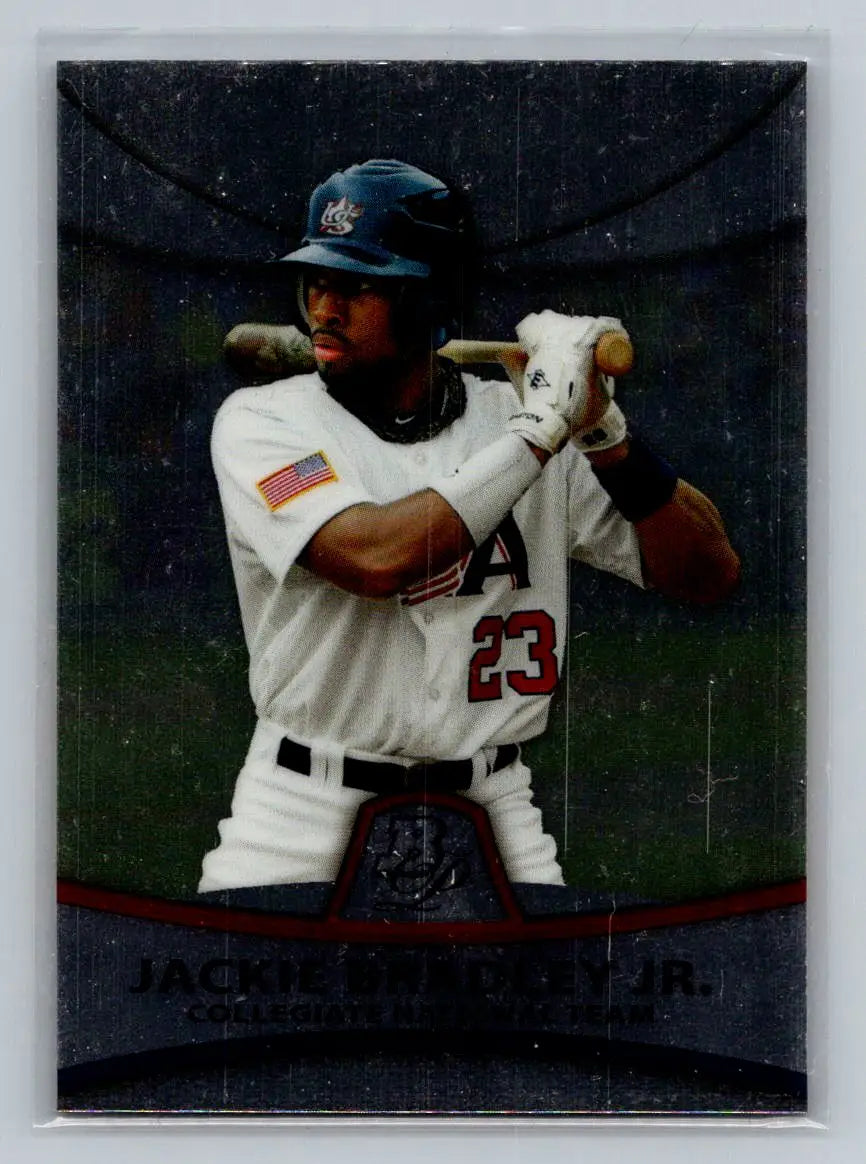 Baseball card of Jackie Bradley Jr. from 2010 Bowman Platinum #PP31 Prospects series