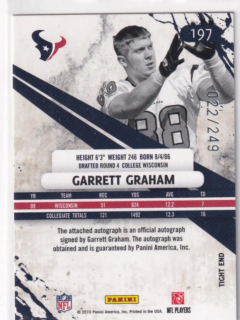 2010 GARRETT GRAHAM AUTO 22/249- HOUSTON TEXANS