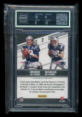 2010 Panini Prestige Connections Wes Welker Tom Brady #2 Football Arena Club 9.5 - Football Card Single