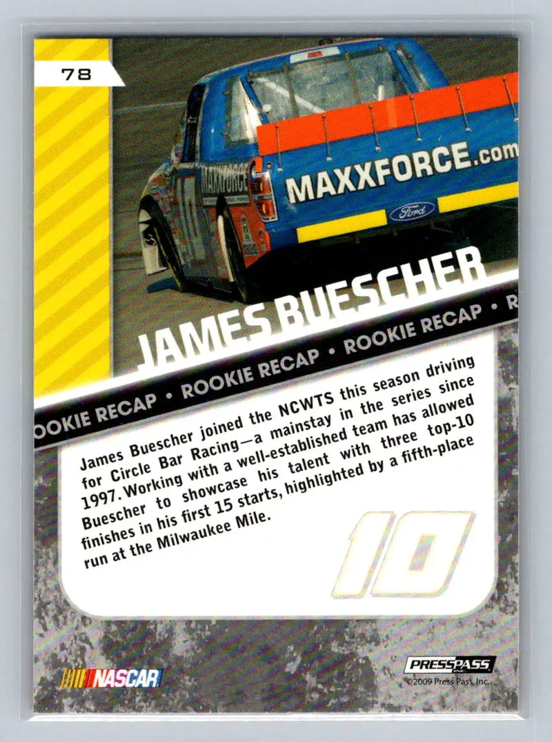 2010 Press Pass #78 James Buescher Circle Bar Racing - Racing Card Single