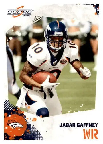 2010 Score Jabar Gaffney football card Broncos with original gloss sports cards collection