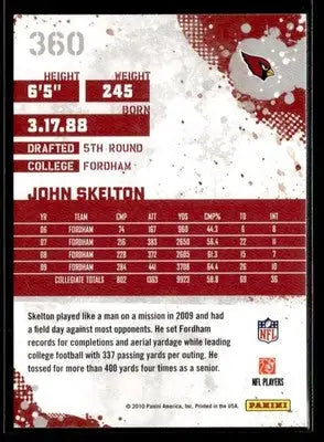 2010 Score John Skelton #360 RC Arizona Cardinals - Football Card Single