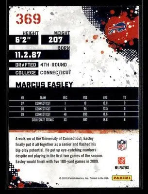 2010 Score Marcus Easley #369 RC Buffalo Bills - Football Card Single
