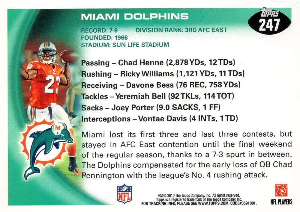 2010 Topps #247 Ronnie Brown NM-MT Dolphins TC ID:81348 - Football Card Single
