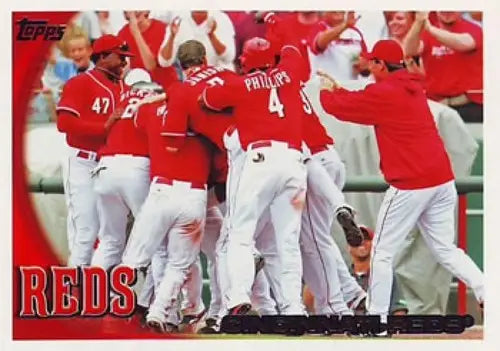 Original gloss Cincinnati Reds baseball card from 2010 Topps #32 NM-MT rarity