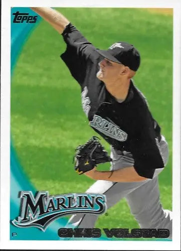 Baseball card featuring Chris Volstad with original gloss from 2010 Topps #345 NM-MT