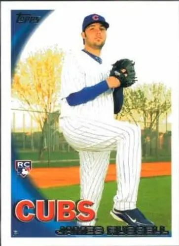 Baseball card of James Russell rookie Cubs with original gloss from 2010 Topps