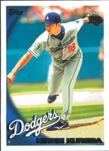 Baseball card of Hiroki Kuroda with original gloss from 2010 Topps #366 Dodgers
