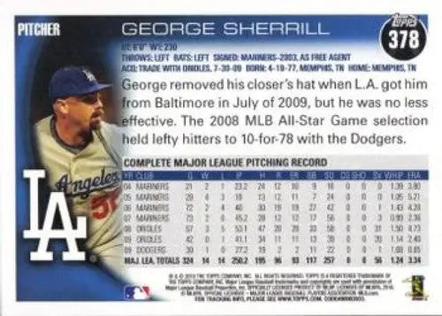 2010 Topps #378 George Sherrill NM-MT Dodgers - Baseball Card Single