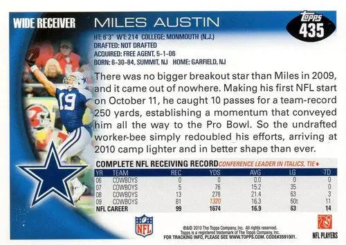 2010 Topps #435 Miles Austin NM-MT Cowboys ID:81383 - Football Card Single