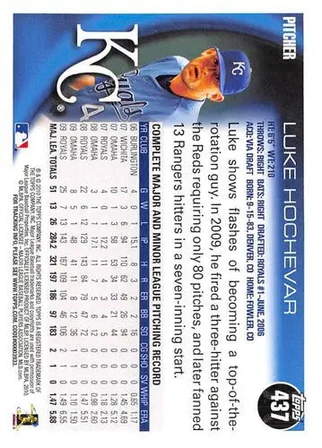 2010 Topps #437 Luke Hochevar NM-MT Royals ID:72120 - Baseball Card Single