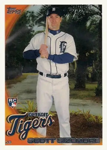 Original gloss Scott Sizemore rookie Tigers baseball card from 2010 Topps #513