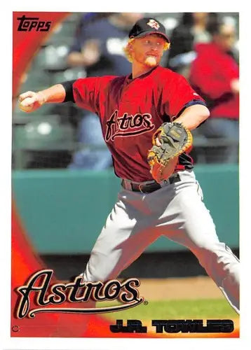 Original gloss baseball card featuring J.R. Towles NM-MT Astros from 2010 Topps #597