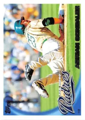 2010 Topps Baseball Card of Adrian Gonzalez NM-MT Padres featuring original gloss and simply Sandoval