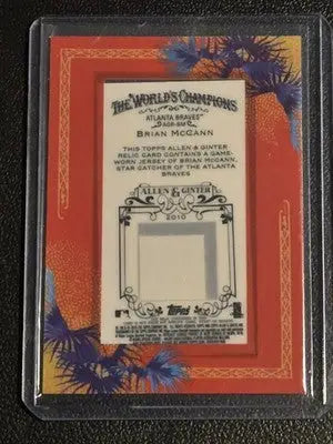 2010 Topps Allen & Ginter #AGR-BM Brian McCann Relics - Baseball Card Single