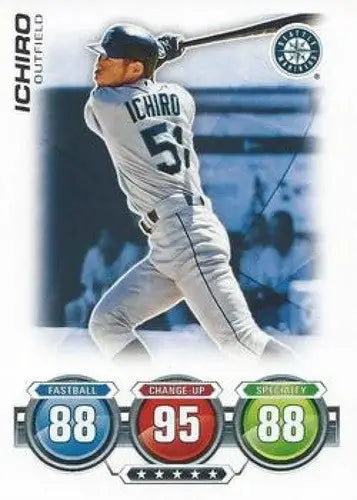 Original gloss of Ichiro Suzuki baseball card from 2010 Topps Attax Battle of the Ages