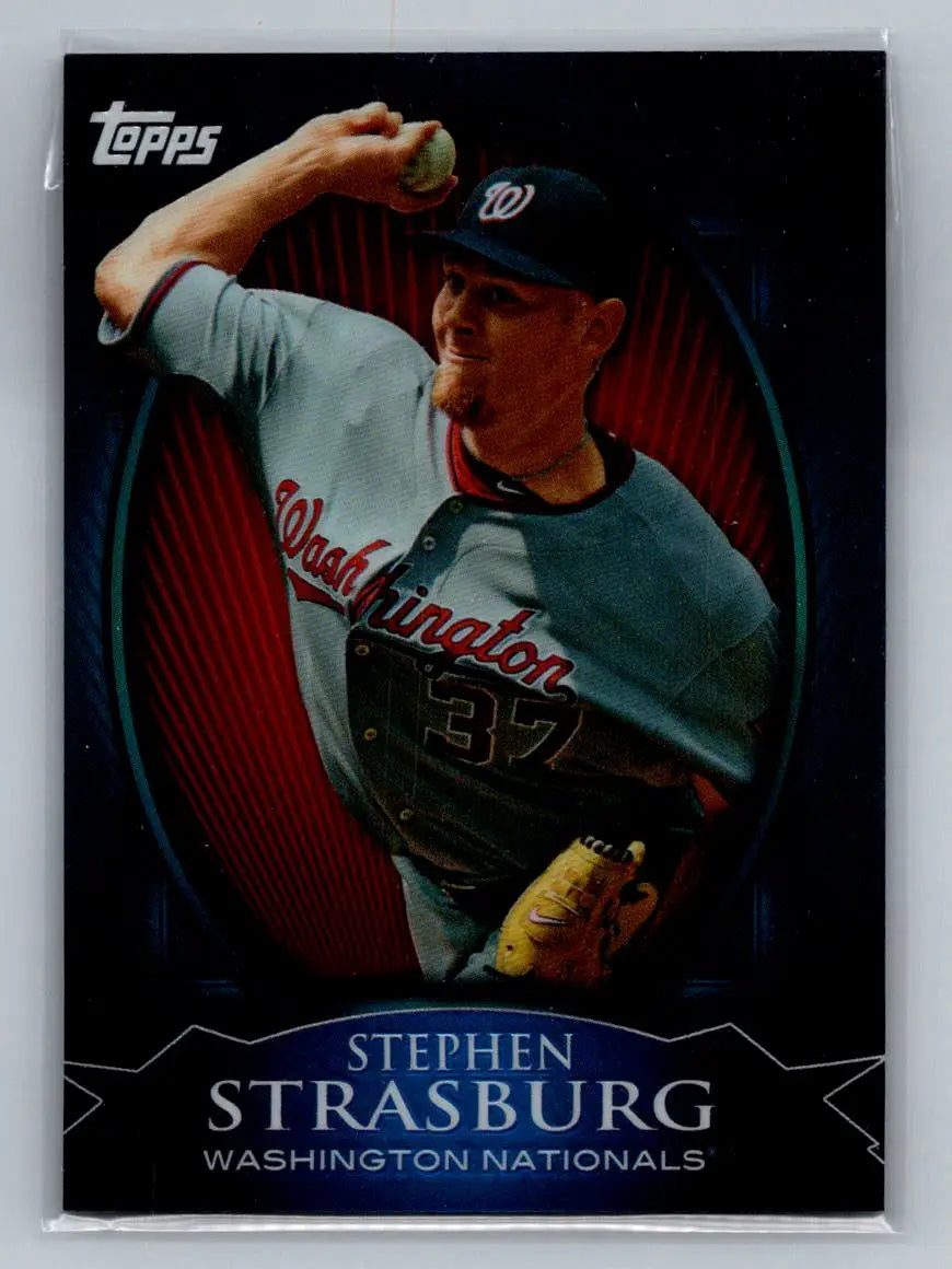 Stephen Strasburg baseball card from 2010 Topps Chrome Refractors Walmart Nationals