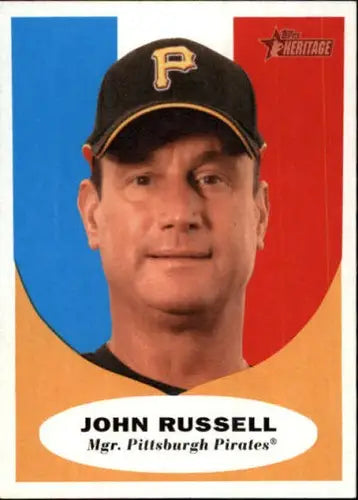 Original gloss of John Russell baseball card from 2010 Topps Heritage Pirates series