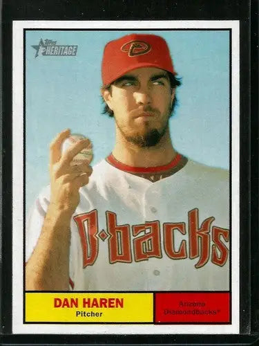 2010 Topps Heritage Dan Haren baseball card with original gloss featuring Diamondbacks
