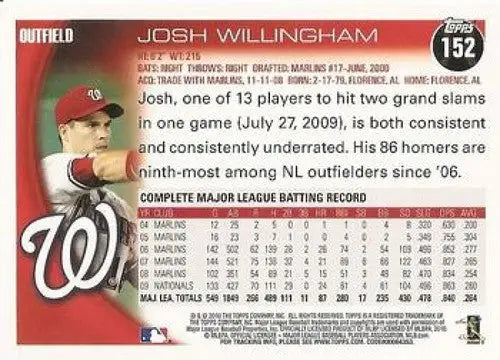 2010 Topps Opening Day #152 Josh Willingham NM-MT Nationals - Baseball Card Single