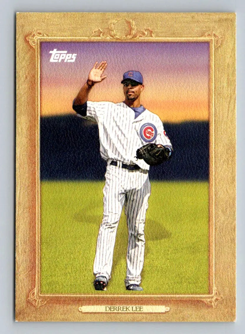 Framed Derrek Lee baseball card from 2010 Topps Turkey Red TR17 Chicago Cubs