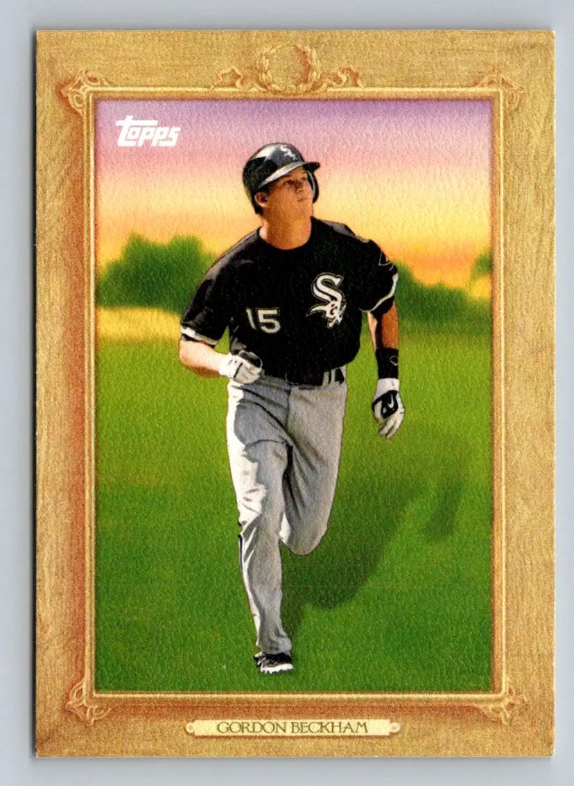 Framed Gordon Beckham Turkey Red card from 2010 Topps TR29 Chicago White Sox