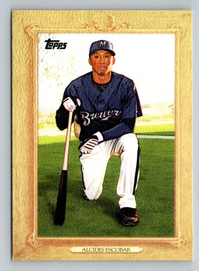 Alcides Escobar 2010 Topps Turkey Red TR56 baseball card Milwaukee Brewers collectible