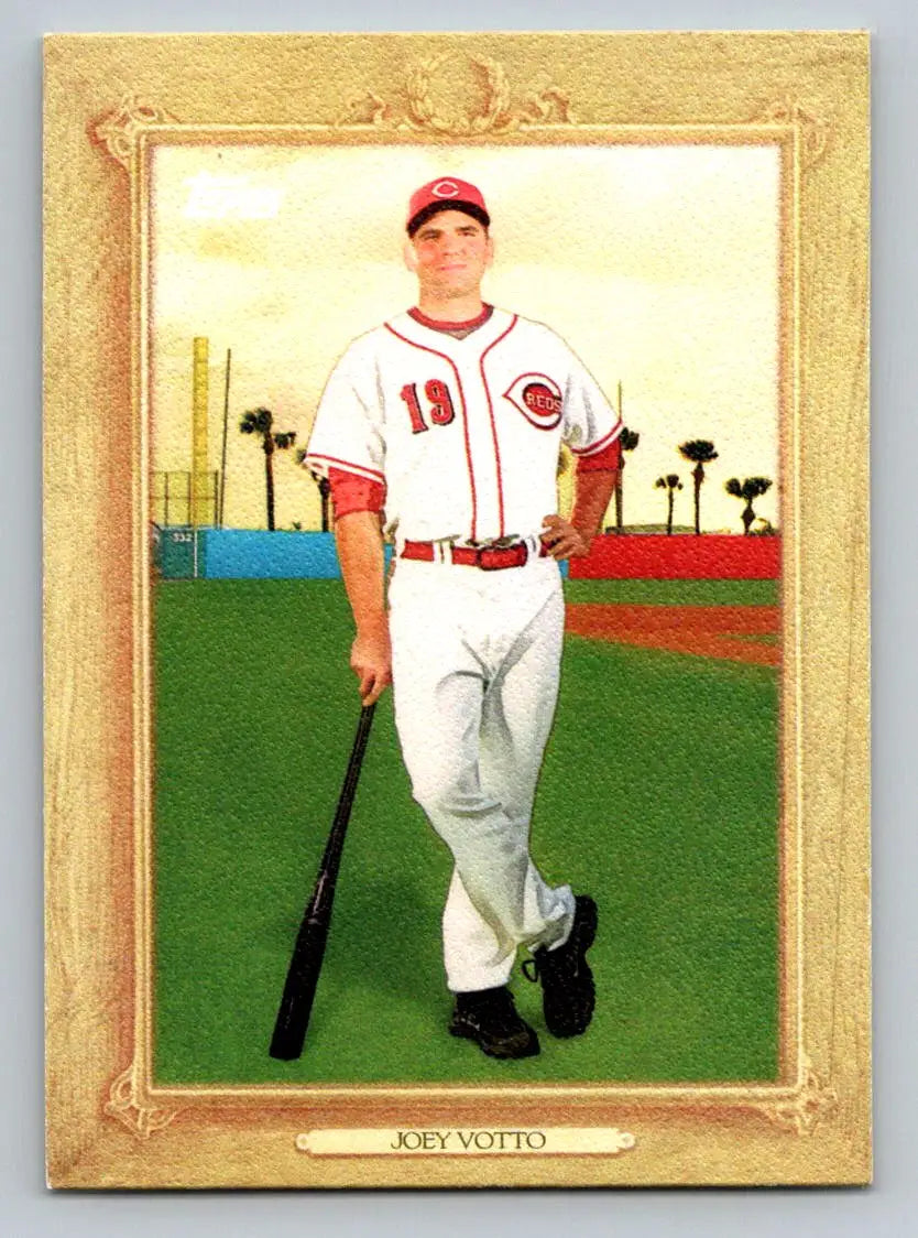 Framed Joey Votto Turkey Red baseball card, 2010 Topps TR58, Cincinnati Reds collectible