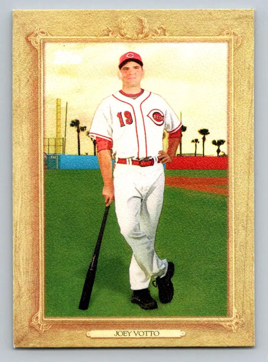 Framed Joey Votto Turkey Red baseball card, 2010 Topps TR58, Cincinnati Reds collectible