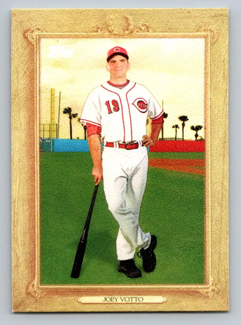 Framed Joey Votto Turkey Red baseball card, 2010 Topps TR58, Cincinnati Reds collectible