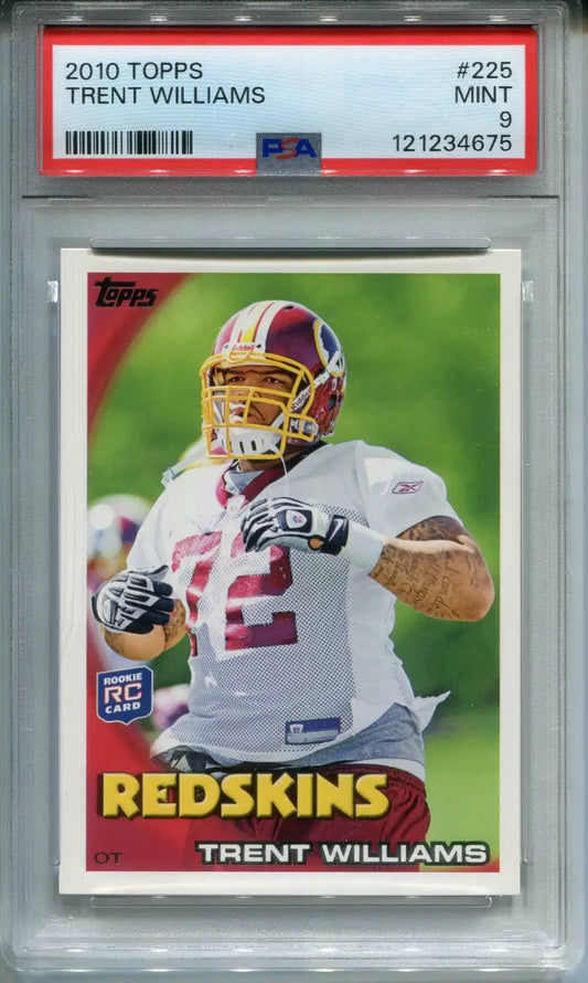 2010 Topps Trent Williams #225 PSA 9 MINT Washington Redskins SF 49ers RC Rookie - Football Card Single
