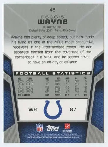 2010 Topps Unrivaled #45 Reggie Wayne NM-MT Colts ID:81386 - Football Card Single
