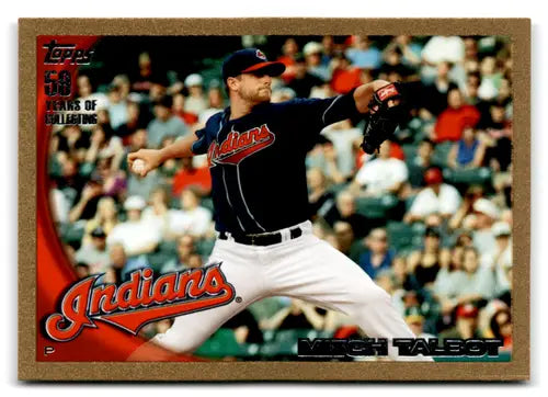 Baseball card of Mitch Talbot from 2010 Topps Update Gold set, Indians ID 73134