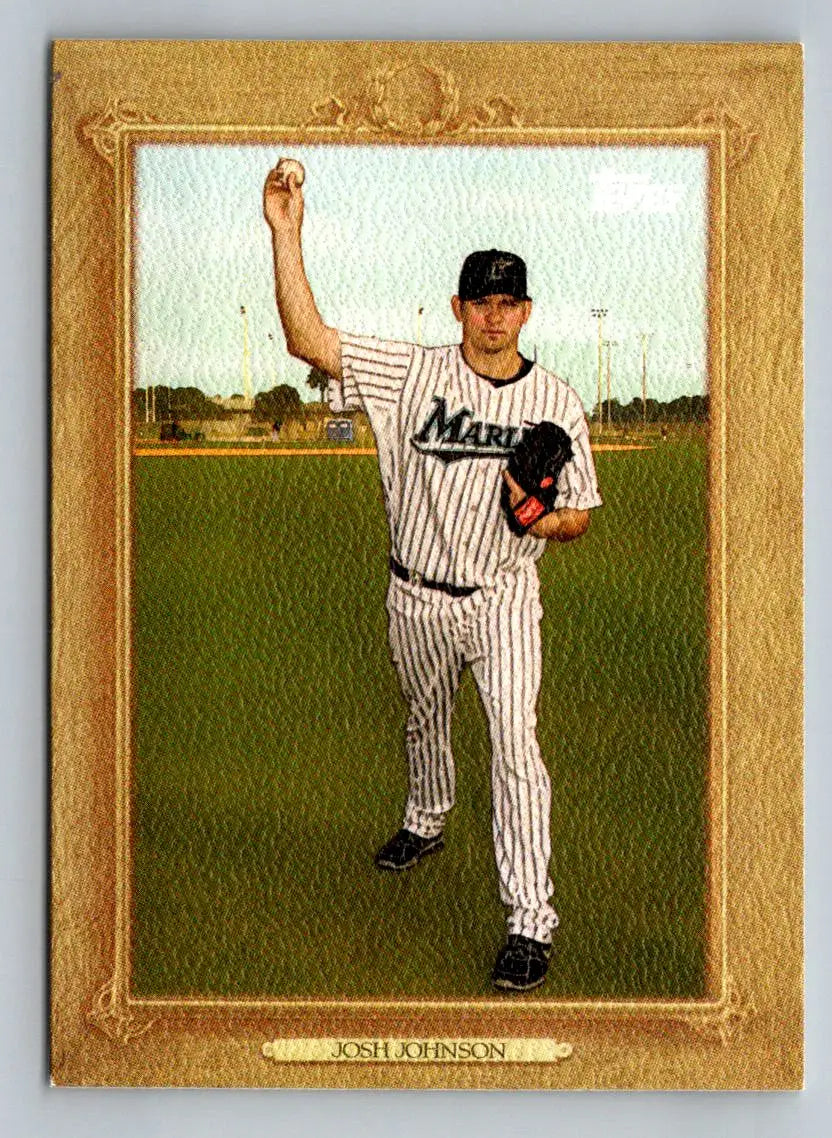 Josh Johnson Turkey Red baseball card from 2010 Topps Update #TR113 Florida Marlins