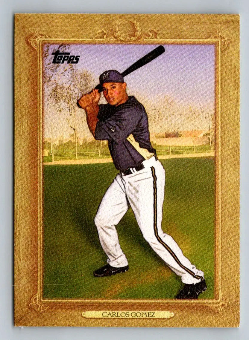 TR117 Carlos Gomez Turkey Red baseball card from the Milwaukee Brewers 2010 Topps Update