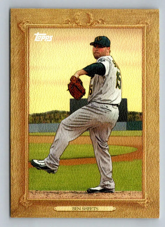 Ben Sheets baseball card from 2010 Topps Update TR122 Turkey Red Oakland Athletics