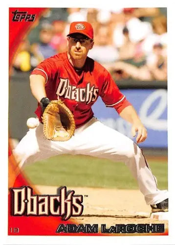 Original gloss baseball trading card of Adam LaRoche in Topps Update Diamondbacks uniform