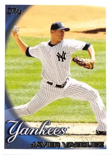 Original gloss baseball card of Javier Vazquez from 2010 Topps Update series
