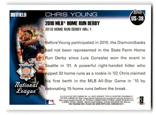 2010 Topps Update #US-38 Chris Young NM-MT Diamondbacks ID:70295 - Baseball Card Single