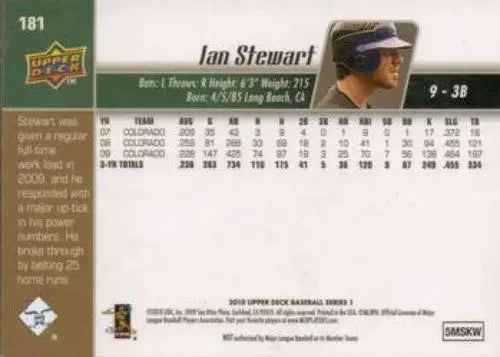 2010 Upper Deck #181 Ian Stewart NMMT Rockies ID:7699 - Baseball Card Single