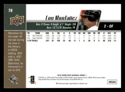 2010 Upper Deck #78 Lou Montanez - Baseball Card Single