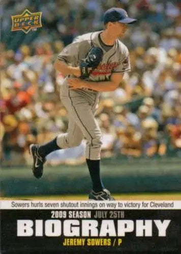2010 Upper Deck Season Biography #SB-128 Jeremy Sowers NMMT Indians - Baseball Card Single