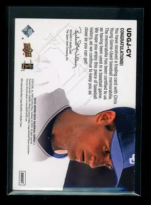 2010 Upper Deck Series 1 UD Game Jersey Chris Young #UDGJ-CY Game-Used Jersey - Sports Memorabilia