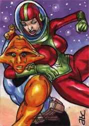2011 5finity Galaxgals Eradication Adam Cleveland Sketch Card Ver. 4 - Non-Sport Single