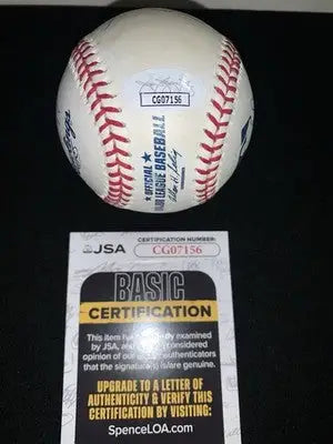 Autographed Houston Astros baseball with JSA certification featuring Milo Hamilton and Henry Sosa