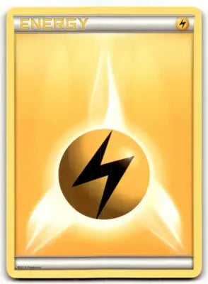 Yellow lightning energy card from 2011 Black & White Lightning Energy set, text-align center with line-height normal