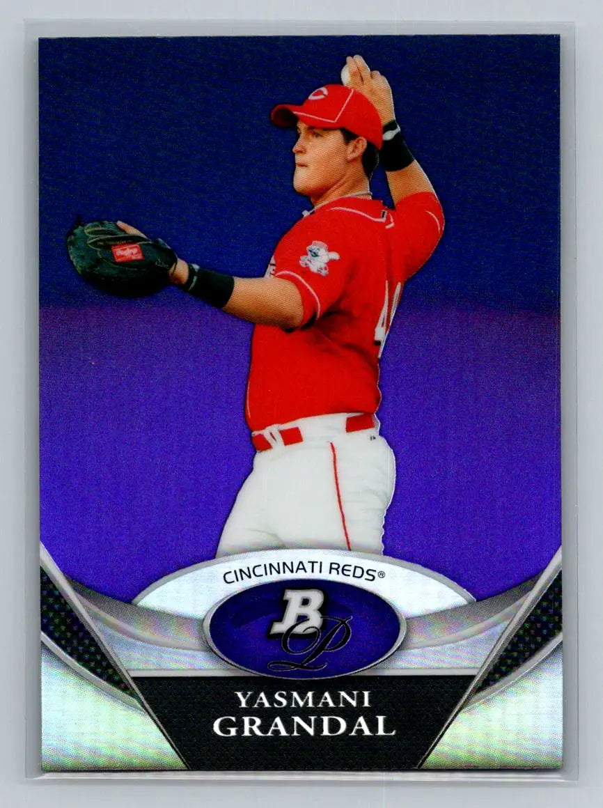 Yasmani Grandal baseball card 2011 Bowman Platinum BPP16 Purple Refractors Cincinnati Reds